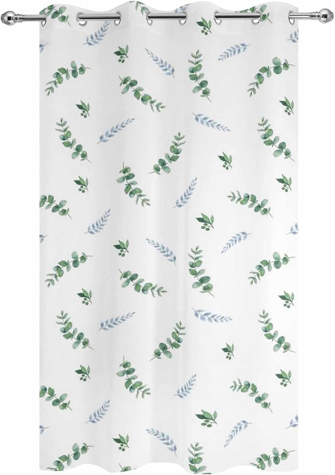 Leaf Outdoor Curtains for Patio Summer Jugal Leaves Pastoral Plant Waterproof Outside Curtains with Grommet Top Weatherproof Curtain for Cabana Pergola Gazebo, 1 Panel, 54" W x 108" L