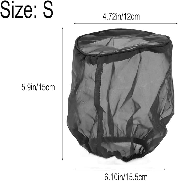Air Filter Cleaner Kits, Motorcycle Waterproof Air Filter Rain Sock Dustproof Protective Cover Fits for Harley (Size S), Black#S