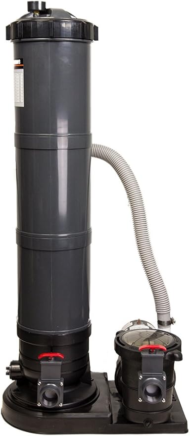 Rx Clear Radiant Cartridge Filter System for Above Ground Pools | 1 HP Extreme Force Pump | 200 Sq. Ft. Cartridge | 115V Single Speed | For Pools up to 15,000 Gallons | 1 ½" Inch Threaded Ports