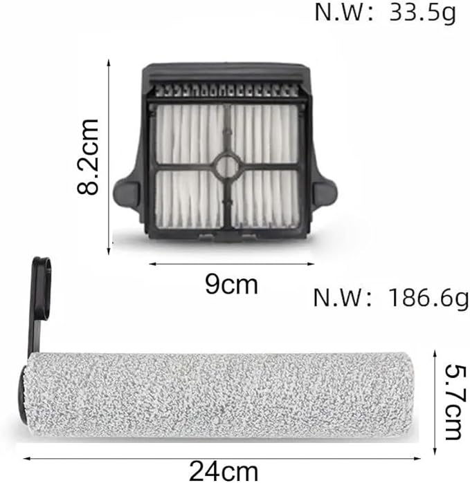 Replacement Main Brush and Filter Screen Compatible Parts for F10 for Slim Floor Scrubber, Wet Dry Vacuum Hard Floor Cleaner