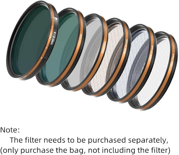Fotorgear 67mm Phone Filter Storage Bag, Leather filter storage bag Clip On Filters Kit for Phone & Camera 67mm Adapter Ring, Phone Lens Clip Compatible with iPhone(Bag Only)
