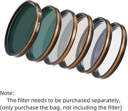 Fotorgear 67mm Phone Filter Storage Bag, Leather filter storage bag Clip On Filters Kit for Phone & Camera 67mm Adapter Ring, Phone Lens Clip Compatible with iPhone(Bag Only)