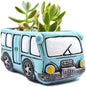 Green Bus Succulent Planter Pots, Small Plants Pot with Drainage Hole, Flower Pots Plant Containers for Home Indoor Outdoor Garden Decoration Pot
