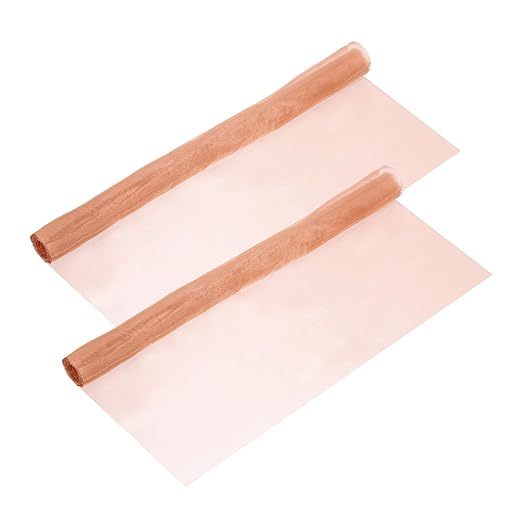 uxcell 2 Pack Copper Mesh, 40" x 16" 100 Mesh Pure Copper Wire Mesh Dense Filter Screen Mesh for Hole Blocking Gardening Sealing Distilling