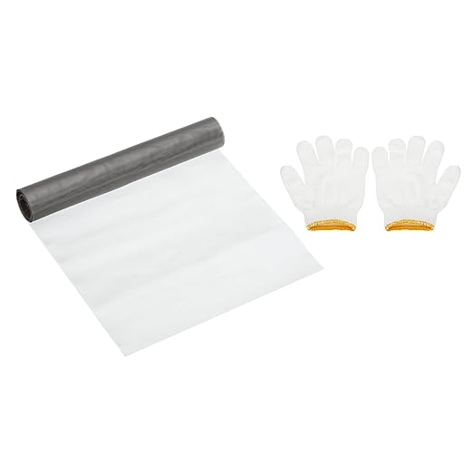 PATIKIL 40" L x 16" W Woven Wire Mesh, 150 Mesh 304 Stainless Steel Air Vent Filter Screen with Gloves for Window Security Vent Cover Filtration Animals Fence