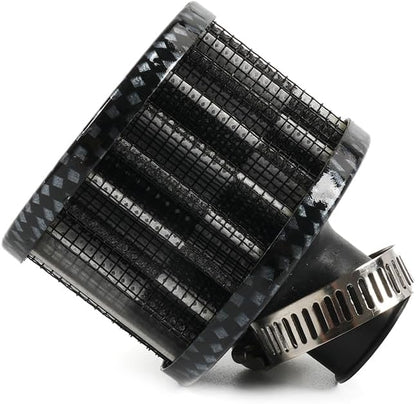 MUGE RACING 2Pcs Air Filter Cold Air Intake Filter Breather 12mm Valve Cover Breather Filter For Car and Motorcycle(Carbon Fiber)