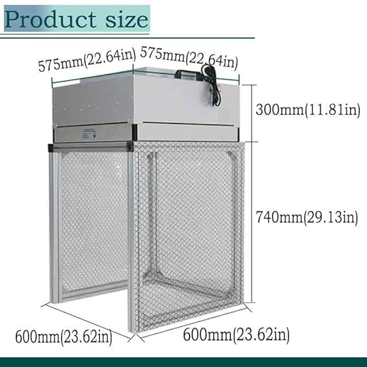 220V Vertical Laminar Dust Free Workshop with HEPA Filter, 23.62"×23.62" Aluminum Air Flow Clean Bench, Multi-Wing Centrifugal Fan, for Phone Repair Workshop, Laboratory Use
