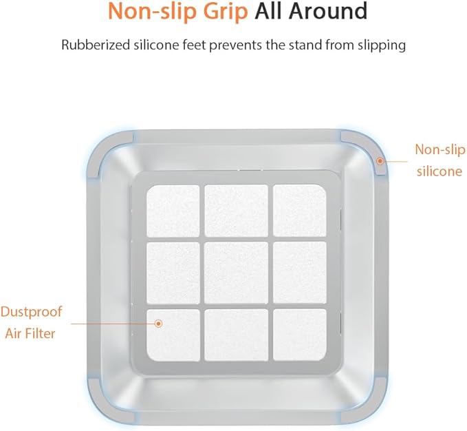 IFCASE Desktop Dust, Air Filter Stand for Mac Mini 2010-2023 M1 M2 Pro, Mac Studio M1 M2 Max/Ultra (Silver)