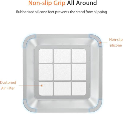 IFCASE Desktop Dust, Air Filter Stand for Mac Mini 2010-2023 M1 M2 Pro, Mac Studio M1 M2 Max/Ultra (Silver)