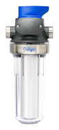 Culligan WH-S200-C Whole House Water Filter Housing – 3/4" Inlet/Outlet, Standard Duty, Sediment Filtration System, Clear Housing, Pressure Relief Valve, NSF Certified