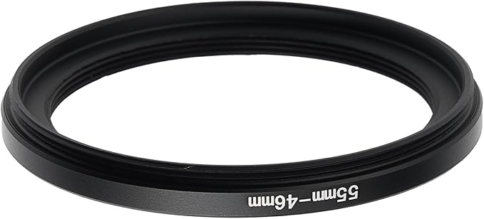55mm to 46mm Step Up Ring Filter Adapter Black Metal Step up Adapter Rings Compatible with All Brand UV CPL ND Camera Lens Filter Step Down Ring (55mm-46mm)