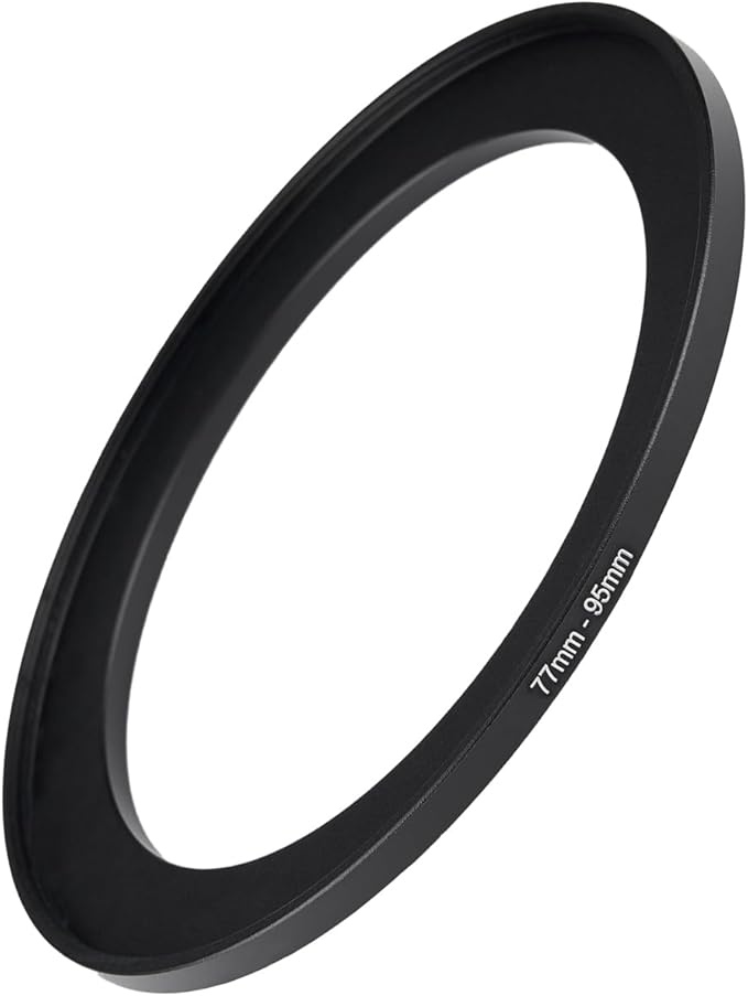 77mm to 95mm Step-up Adapter Rings for Camera Lens Filter Adapter Black Metal Step Down Filter Ring Step-Up Lens Adapter Ring for Filters (77mm-95mm)