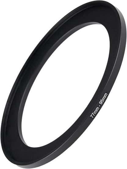 77mm to 95mm Step-up Adapter Rings for Camera Lens Filter Adapter Black Metal Step Down Filter Ring Step-Up Lens Adapter Ring for Filters (77mm-95mm)