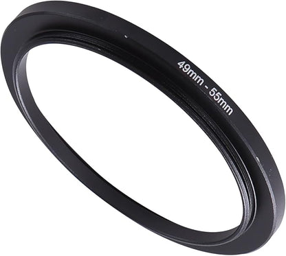 49-55mm Step-Up Ring Adapter, 49mm to 55mm Step Up Filter Ring for 49mm Lens Mount 55mm for DSLR Lenses and ND UV CPL IR Filters （49-55mm）