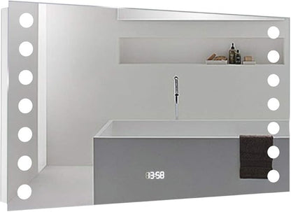 80x60cm LED Bathroom Mirror with Lights Bathroom Mirror with Demister Pad Shaver Socket for Makeup Cosmetic Shaving Wall Mounted…