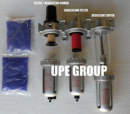 3/8" COMPRESSED AIR PARTICULATE FILTER WATER TRAP/PRESSURE REGULATOR/DESICCANT AIR DRYER/COALESCING FILTER FOR COMPRESSED AIR SYSTEMS GREAT FOR PLASMA CUTTER