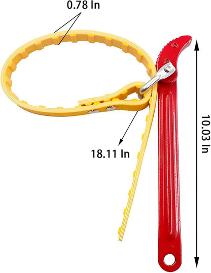 AUCELI Belt Type Oil Filter Wrench, Adjustable Strap and Steel Handle Removal Hand Tools Engine Box Motorcycle, Multi-Purpose Auto Car Repair Spanner, Universal Extractor Tool for Oil Filter and Pipe