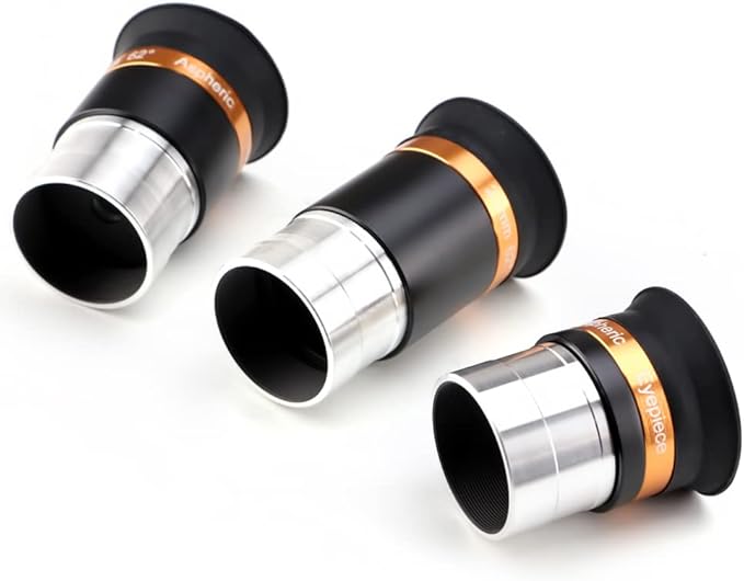 Wide Angle Aspheric Eyepiece Set - 1.25 inch - Upgraded with Soft Eyecup [4mm, 10mm, 23mm]