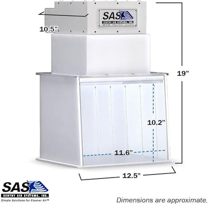 12” Mini Portable Clean Room – Laminar Flow Hood for medical and laboratory uses. Positive-pressure workspace meets ISO Class 5 Clean Room Standards, Supplies Filtered Air to Workspace