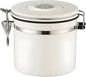 MEGAWISE Coffee Canister Stainless Steel – 1.2L Coffee Storage Container with CO₂ Release Valve & Date Tracker, Vacuum-Sealed Food Canister for Beans, Grounds, Tea, Sugar, Nuts
