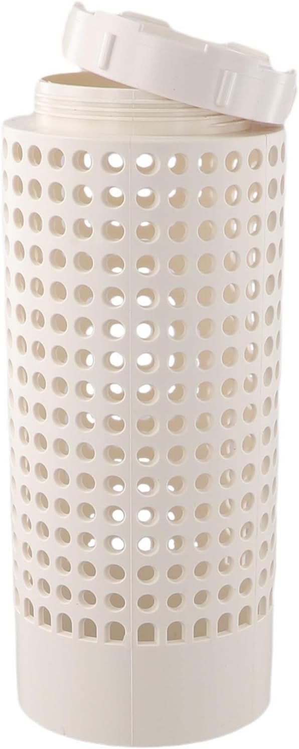 PVC Insect Composting Bin With Screw Lid For Garden Kitchen Waste Processing Outdoor Raised Bed Plant Container Decompose Filter System Educational Tool White 12x6x6 Inches(1pcs)
