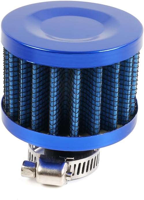 MUGE RACING 2Pcs Air Filter Cold Air Intake Filter Breather 12mm Valve Cover Breather Filter For Car and Motorcycle(Blue)