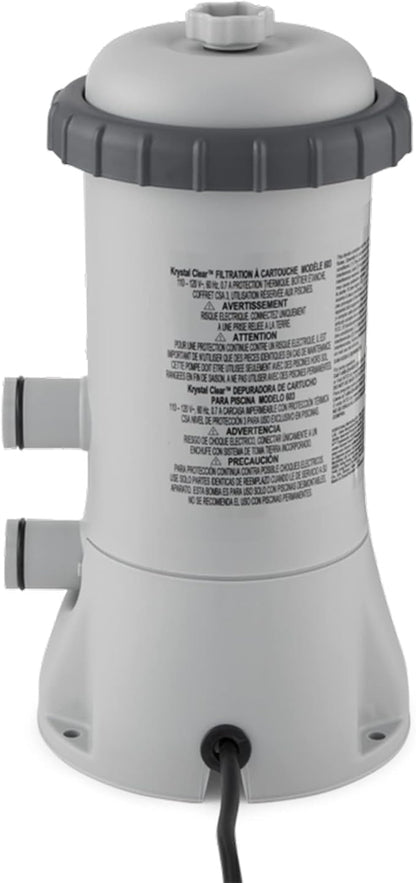 INTEX C1000 Krystal Clear Cartridge Filter Pump for Above Ground Pools: 1000 GPH Pump Flow Rate – Improved Circulation and Filtration – Easy Installation – Improved Water Clarity – Easy-to-Clean