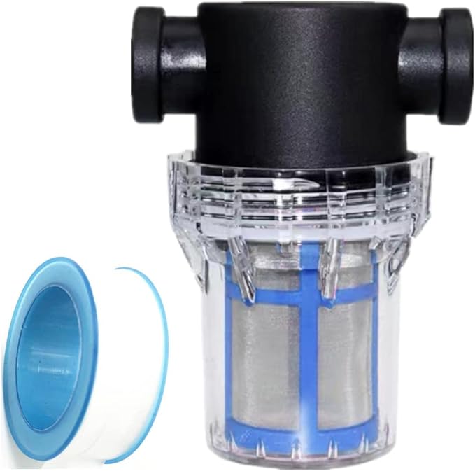 Sediment Filter - 3/4 Female Thread Inline Strainer for Garden Hose, Pressure Washer, RV with 100 Mesh Screen Water Pump Strainer