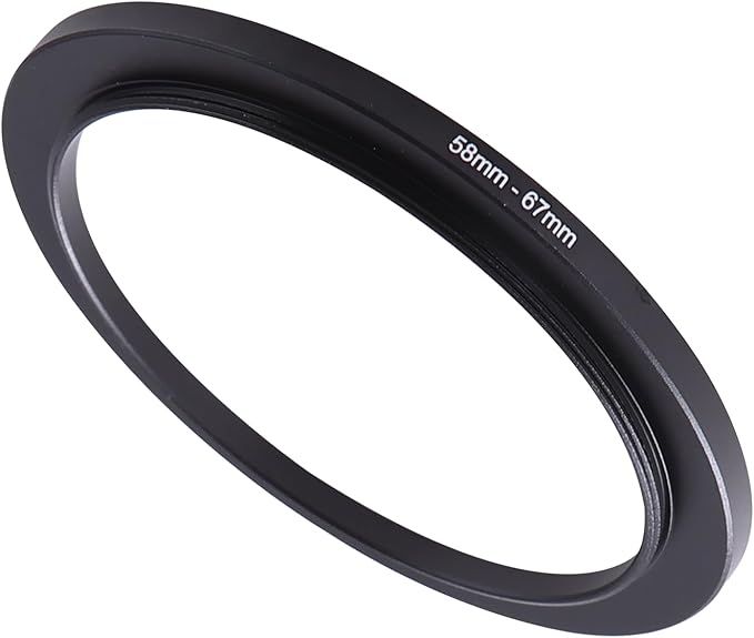 58-67mm Step-Up Ring Adapter, 58mm to 67mm Step Up Filter Ring for 58mm Lens Mount 67mm for DSLR Lenses and ND UV CPL IR Filters （58-67mm）