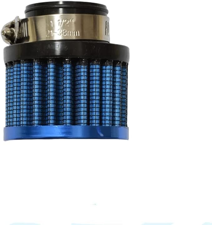 25mm Air Intake Filter 1" Inlet Dia Air Intake Cone Universal Filter Parts with Adjustable Clamp (Blue)