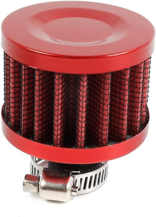 MUGE RACING 2Pcs Air Filter Cold Air Intake Filter Breather 12mm Valve Cover Breather Filter For Car and Motorcycle(Red)