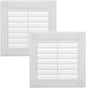 Vent Systems 3" x 3" White Plastic Soffit Vent Cover - 2 Pack - Durable Flat Square Air Vent Grille with Built-in Mesh – Weather Resistant Ventilation Grill for Wall or Ceiling – Indoor & Outdoor