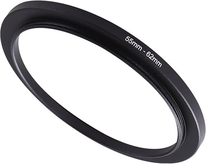 55-62mm Step-Up Ring Adapter, 55mm to 62mm Step Up Filter Ring for 55mm Lens Mount 62mm for DSLR Lenses and ND UV CPL IR Filters （55-62mm）