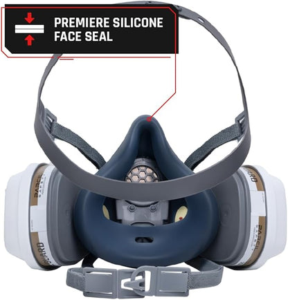 Parcil Distribution Full Face Respirator Mask with Filters – Durable Full Face Respirator Mask, Bayonet Filter Compatible