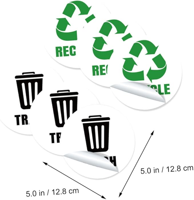 Bin Labels of Garbage Can Decals Material Reminding Stickers for Waste Sorting Indoor Recycling Bin Stickers