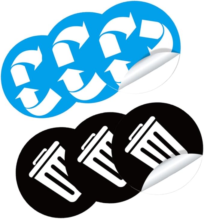 DECHOUS Reminding Waste Sorting Habits 6 Adhesive PVC Stickers for Garbage Can Decor