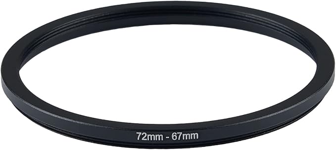 72mm Lens to 67mm Camera Lens Adapter 72mm to 67mm Step Down Ring Adapter Ring for All Brands of UV ND CPL, with Premium Lens Wiping Cloth 2 Pack (72mm-67mm)