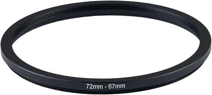 72mm Lens to 67mm Camera Lens Adapter 72mm to 67mm Step Down Ring Adapter Ring for All Brands of UV ND CPL, with Premium Lens Wiping Cloth 2 Pack (72mm-67mm)