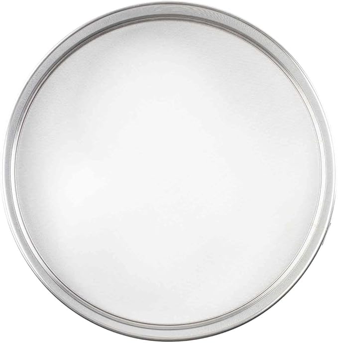 Tablecraft Fine Mesh Sieve Strainer, 10-Inch Round Durable Stainless Steel Flour Filtering, Comfortable Handle, Baking, Food Prep and Cooking Tool for Foodservice, Restaurant and Home Use, 2" Deep