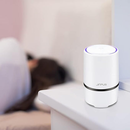 Air Purifier Small Portable Air Cleaner for Bedroom with HEPA Filter, Upgraded Low Noise Home Air Purifiers (White)