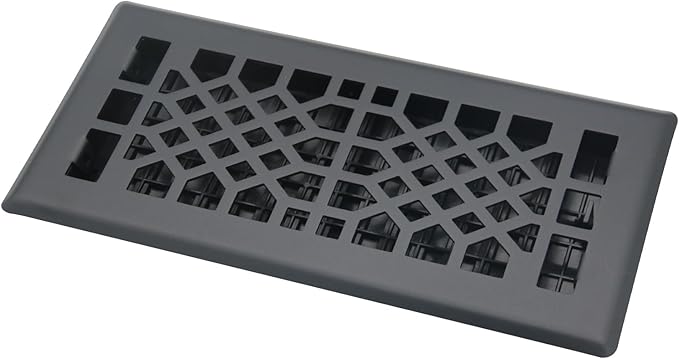 Floor Vents Registers Adjustable Grates 4x12 Inch Matte Black Air Vent Easy Adjust Air Supply Lever Grilles Floor Register Heavy Duty Walkable Steel