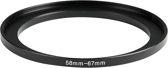 58-67mm Metal Step-Up/Down Ring Adapter Compatible with Mirrorless Cameras DSLR Lens, UV CPL ND Filter Thread Converter, Black