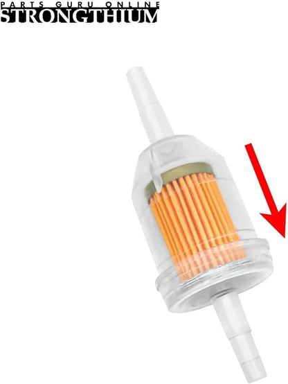 Strongthium 1/4" Inline Fuel Gas Filters with Magnet for Kawasaki Kohler Briggs & Stratton Lawn Mowers Small Tractors Tillers Garden Equipment Snowmobiles Go Karts 4 Pack