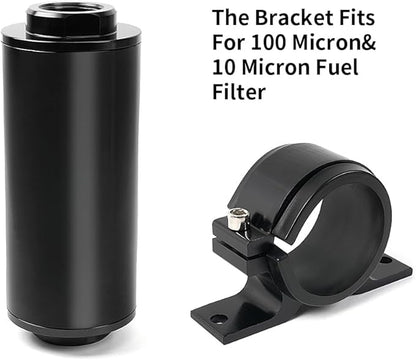 BARTOO 50mm Fuel Filter Mounting Bracket, Fuel Pump Clamp Holder for car Oil/Fuel/Gas Pump(Black Bracket, 50mm)