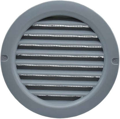 VENTS-US – 4" Round Plastic Vent Cover in Slate Gray with Built-in Insect Screen Mesh and Flange for Air Supply or Exhaust Air Applications - Compatible with 4 Inch Diameter Ducts (2-Pack)