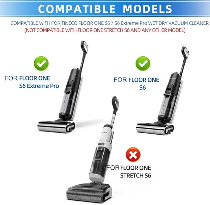 Replacement Main Brush and Filter Screen Compatible Parts for F10 for Slim Floor Scrubber, Wet Dry Vacuum Hard Floor Cleaner