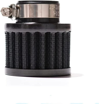 25mm Air Intake Filter 1" Inlet Dia Air Intake Cone Universal Filter Parts with Adjustable Clamp (Black)