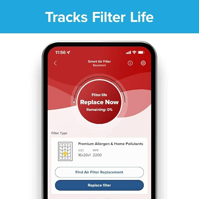 Filtrete 14x14x1 AC Furnace SMART Air Filter, MERV 12, MPR 1500, Track Filter Life With Bluetooth Enabled Sensor, CERTIFIED asthma & allergy friendly, 2-Pack (Actual Size 13.84x13.84x1.1 in)