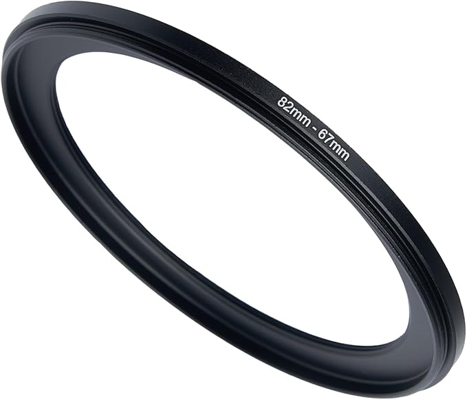 82mm to 67mm Step-up Adapter Rings Filter Adapter Black Metal Step Down Filter Ring Adapter Compatible with All Brand UV CPL ND Camera Lens Filter Stepping Rings (82mm-67mm)