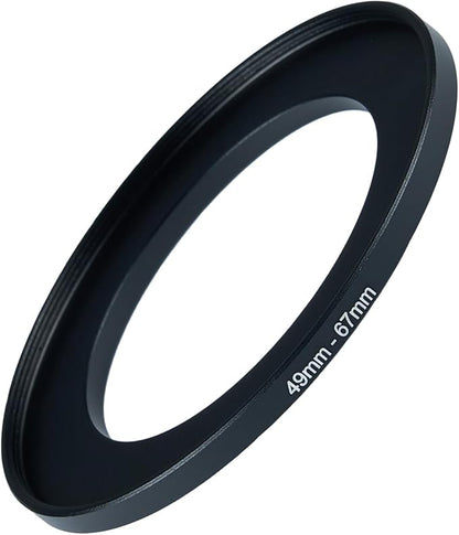 49mm to 67mm Step-up Adapter Rings Filter Adapter Black Metal Step Down Filter Ring Adapter Compatible with All Brand UV CPL ND Camera Lens Filter Stepping Rings (49mm-67mm)
